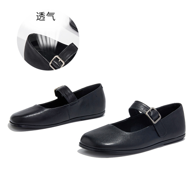 12356832.墨斯本头层羊皮玛丽珍鞋女新款方头浅口单鞋女法式绝美休闲女鞋12019