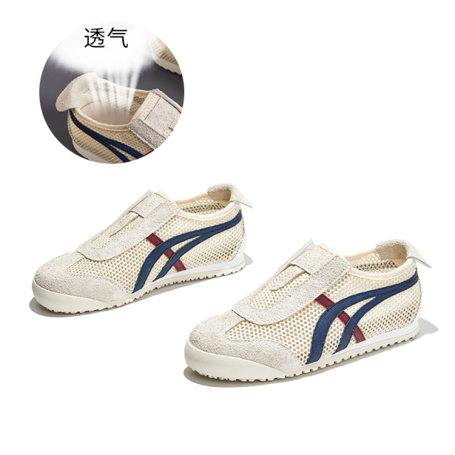 12356813.墨斯本网面透气复古小白鞋女新款平底阿甘鞋休闲女鞋软底不累脚11992