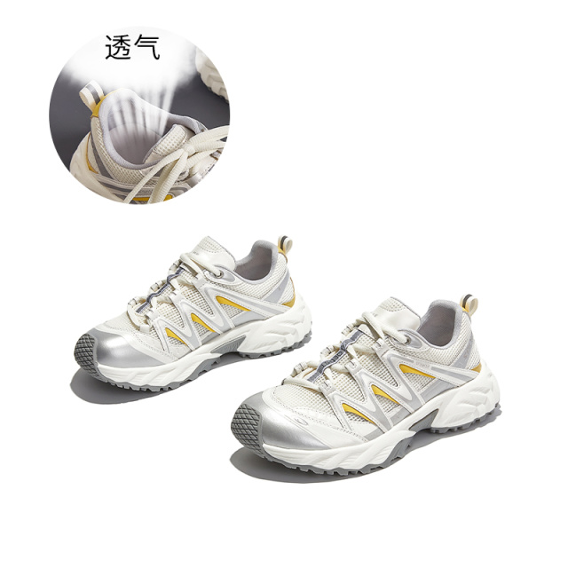 12356816.墨斯本吸膜底老爹鞋女新款平底跑步透气运动鞋女休闲百搭鞋子女11993