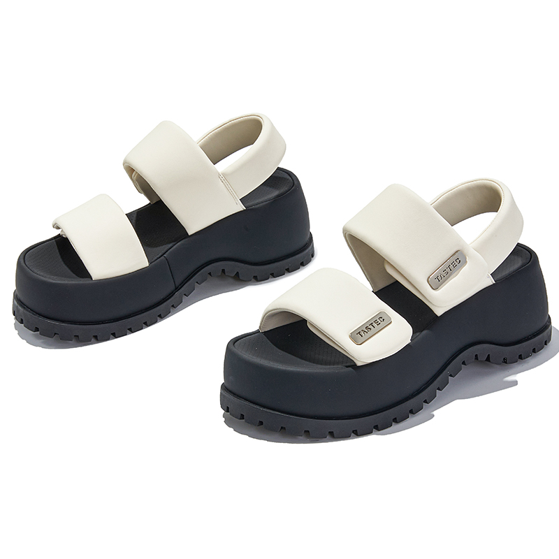 12356819.墨斯本吸膜底凉鞋女外穿厚底魔术贴罗马风沙滩休闲凉鞋新款女鞋12001