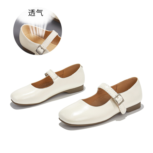 12356838.墨斯本方头玛丽珍鞋女新款浅口搭扣休闲时装单鞋女百搭法式通勤女鞋11982