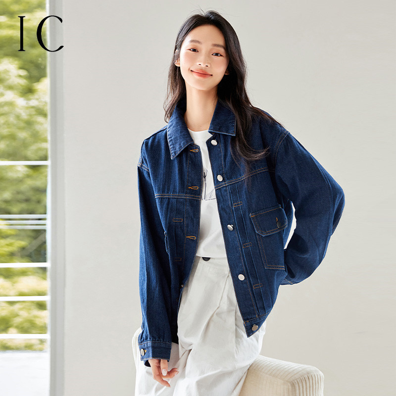 12358412.复古竖条纹牛仔外套女2025新款休闲设计气质高级感通勤舒适上衣
