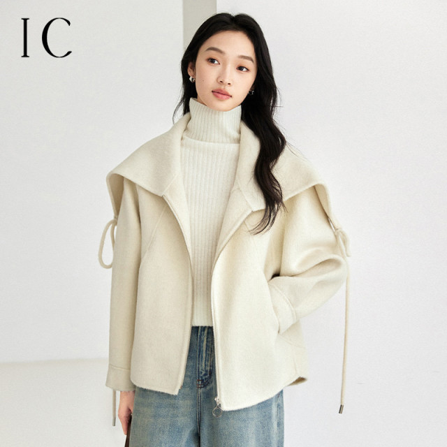 12358479.复古气质双面呢羊毛毛呢外套女2025新款秋冬通勤高级短款大衣