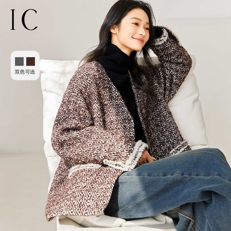 12358443.休闲宽松设计小香风厚外套女2025新款秋冬高级感气质通勤上衣