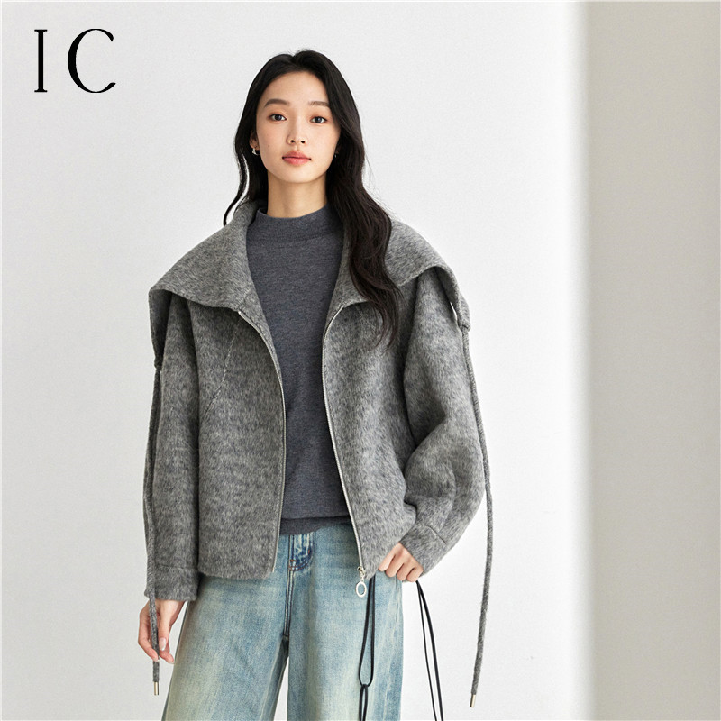 12358479.复古气质双面呢羊毛毛呢外套女2025新款秋冬通勤高级短款大衣