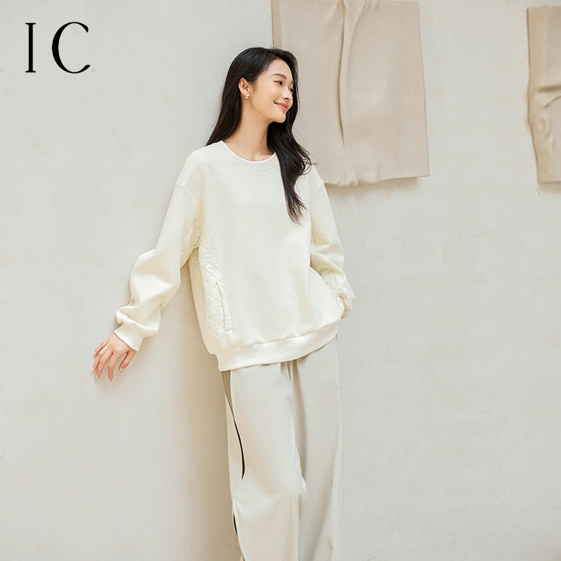 12358562.极简风设计宽松绗棉卫衣女秋冬2025新款气质百搭休闲显瘦上衣