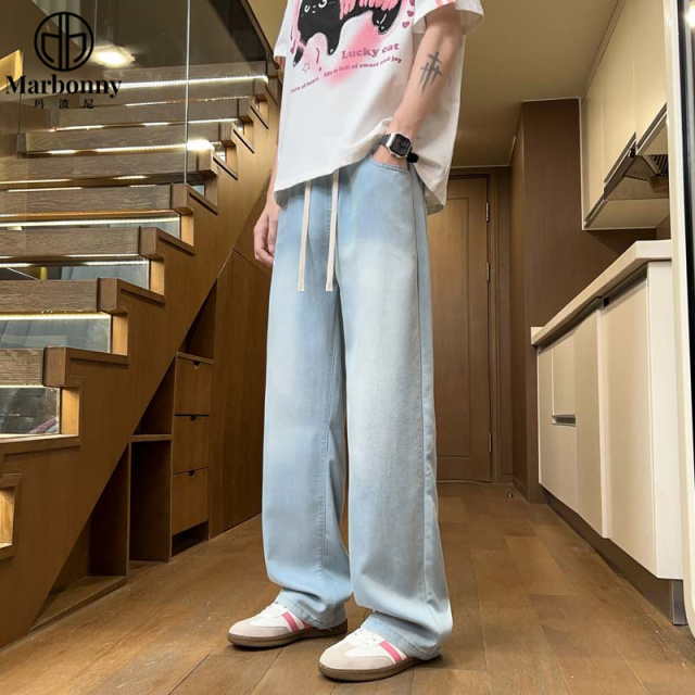 12363796.【玛波尼】夏季青少年大童男士天丝莱赛尔休闲牛仔裤