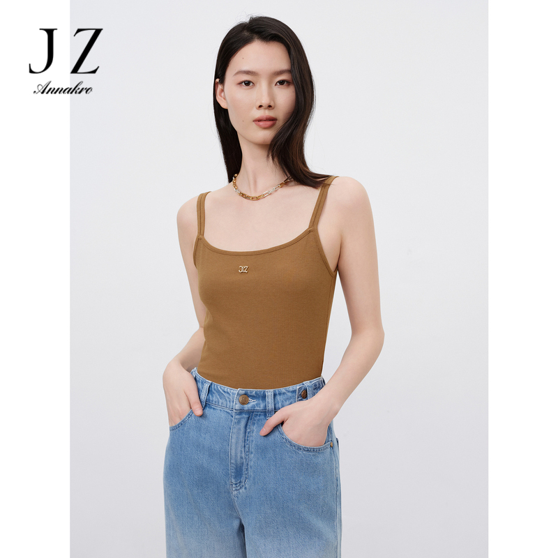 12366942.商场同款JZ玖姿简约字母装饰内搭背心女装2025夏季新款JWEX81201