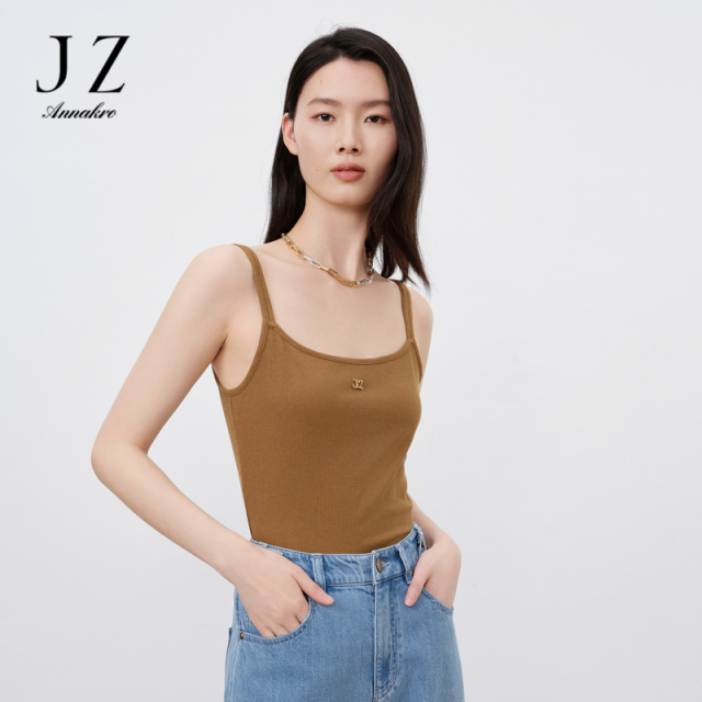12366942.商场同款JZ玖姿简约字母装饰内搭背心女装2025夏季新款JWEX81201