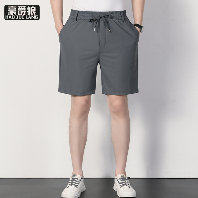 12368072.短裤男夏季冰丝薄款弹力休闲男士速干五分裤大码宽松运动裤