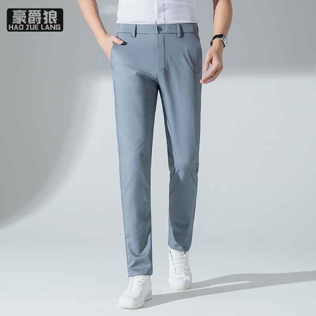 12368045.男桑蚕丝西装裤商务装春季休闲裤柔软亲肤抗皱免烫纯色长裤