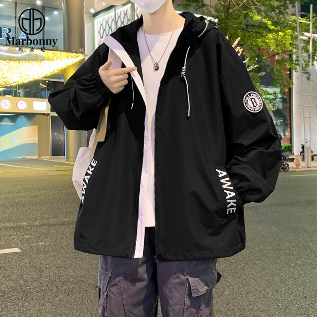 12374984.【玛波尼】秋季茄克白色开衫连帽外套
