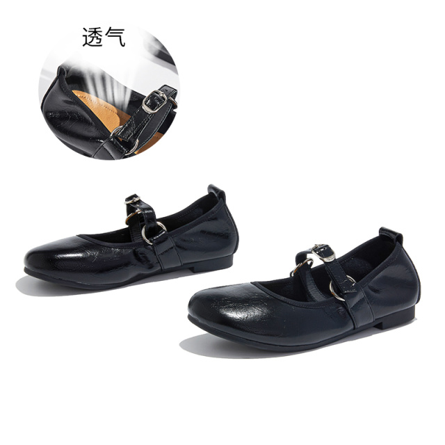 12379229.墨斯本头层羊皮鞋垫玛丽珍鞋女新款歪头真皮单鞋休闲法式通勤鞋12018
