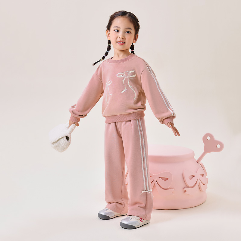 12662230.B.Duck小黄鸭童装女童新款秋季两件套甜美俏皮卫衣卫裤套装