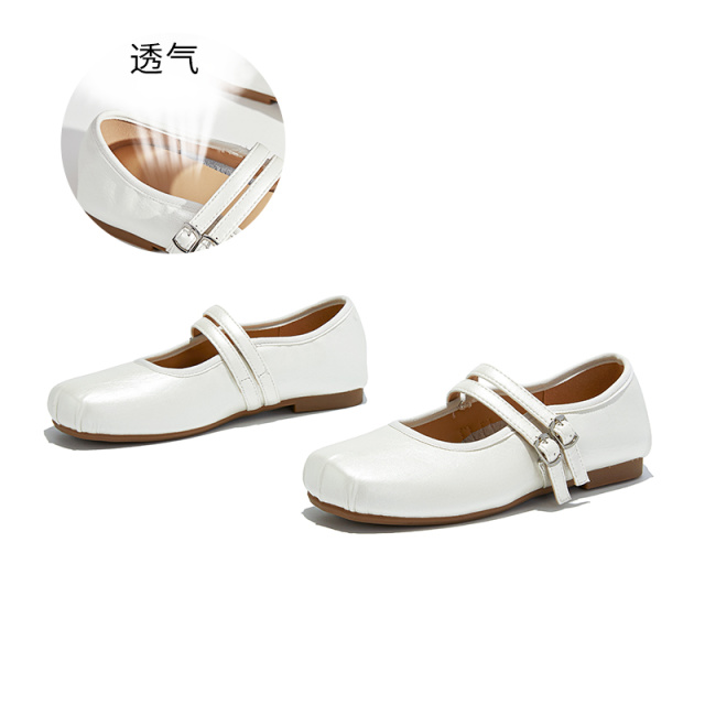 12379241.墨斯本方头真皮玛丽珍鞋女新款气质仙女法式银色单鞋高级感女鞋12063