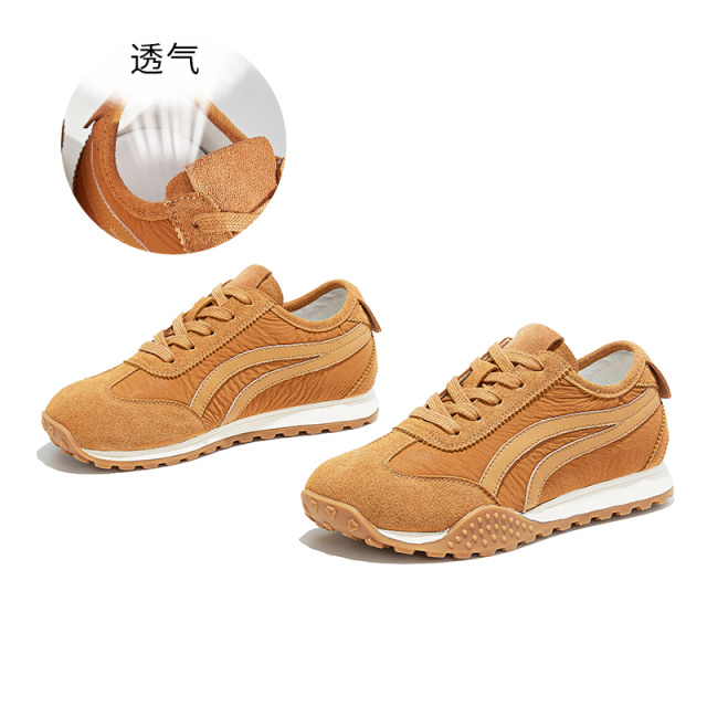 12379246.墨斯本复古真皮阿甘鞋女新款鞋子女运动德训鞋休闲百搭时尚女鞋12070