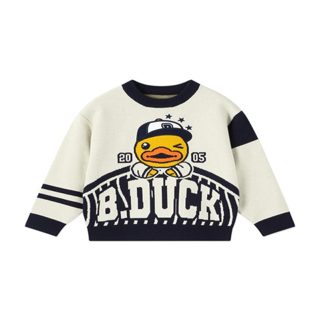 12662215.B.Duck小黄鸭童装男童毛衣秋款2025帅气新款针织上衣