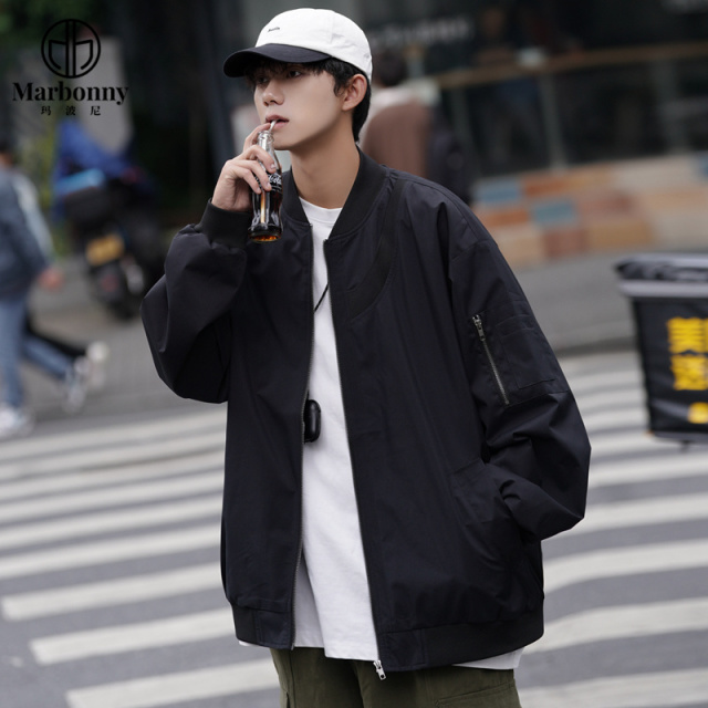 12381102.【玛波尼】秋季新款雪尼尔防水面料外套男韩版潮流夹克上衣