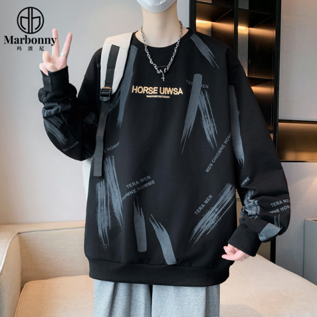 12383731.【玛波尼】卫衣男棉质印花潮流2026春季新款套头青少年