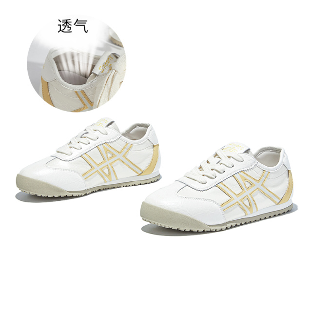 12389964.墨斯本新款头层牛皮阿甘鞋圆头舒适百搭时尚轻便透气休闲鞋女款12085