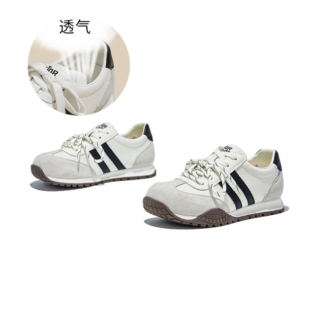 12389960.墨斯本新款复古厚底德训鞋百搭轻便圆头舒适运动时尚休闲女鞋12057