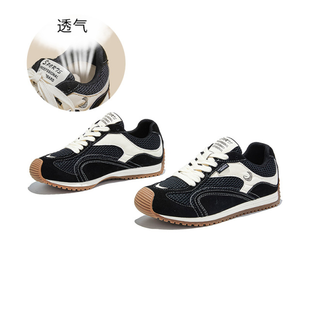 12389968.墨斯本新款真皮德训鞋舒轻便透气百搭运动鞋不累脚休闲鞋女款12095