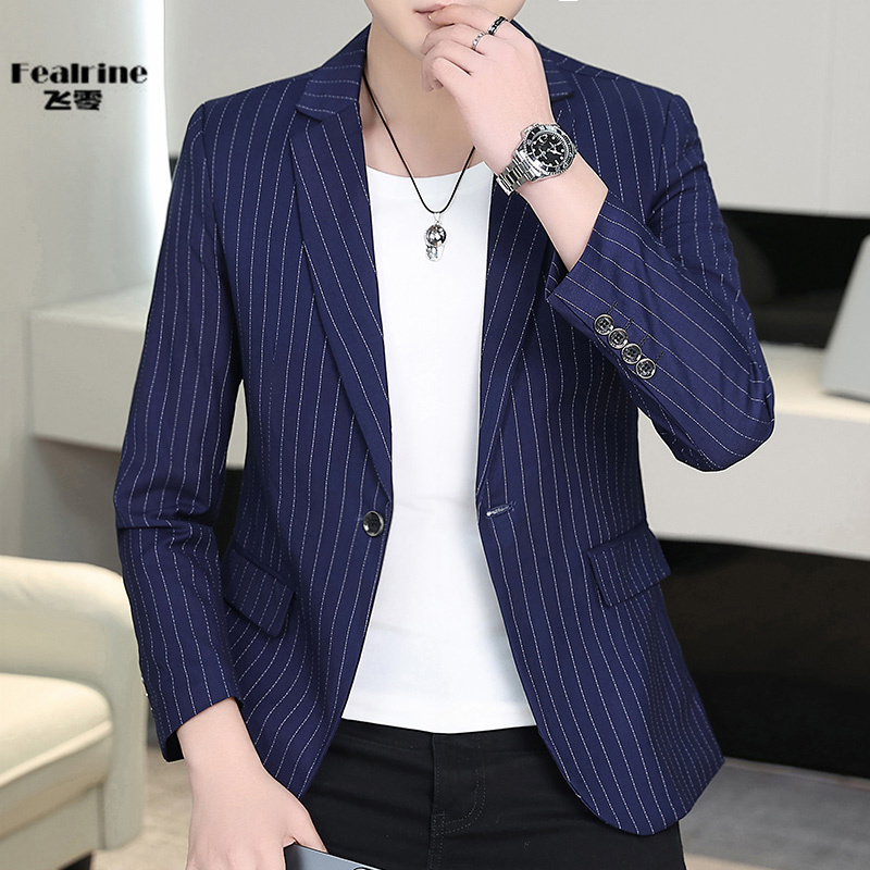 12395830.【飞零】春秋主推细条纹休闲商务小西服