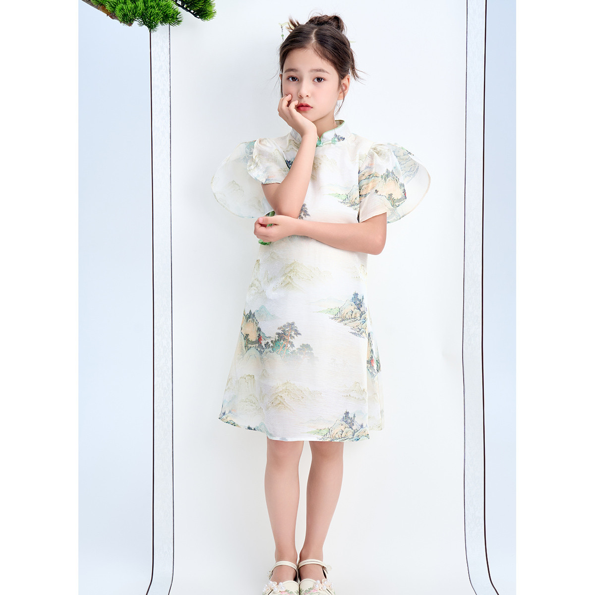 12412385.女童旗袍2025夏季新款中国风新中式改良连衣裙儿童民国演出服
