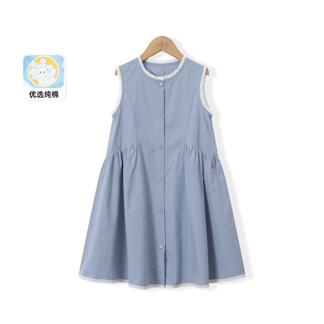 12412446.【设计师款】女童连衣裙2025夏季薄款花边阔形韩版宽松背心裙