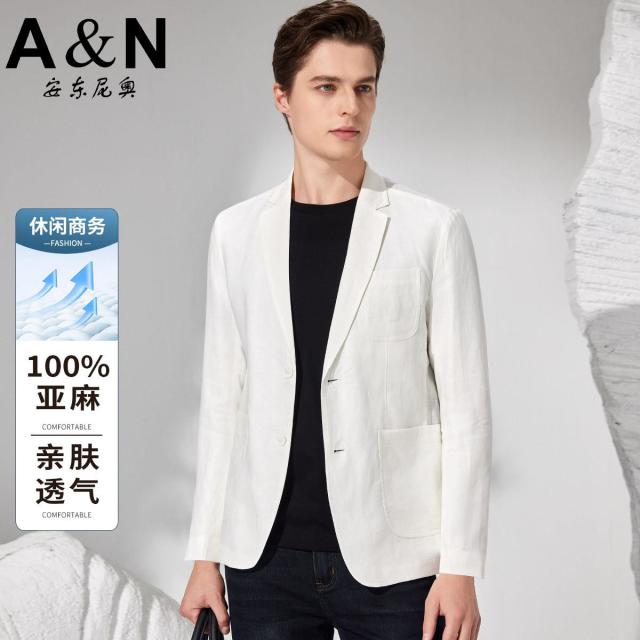 12416485.【100%天然亚麻】简约轻奢舒适秋季休闲西装男薄款单西服外套
