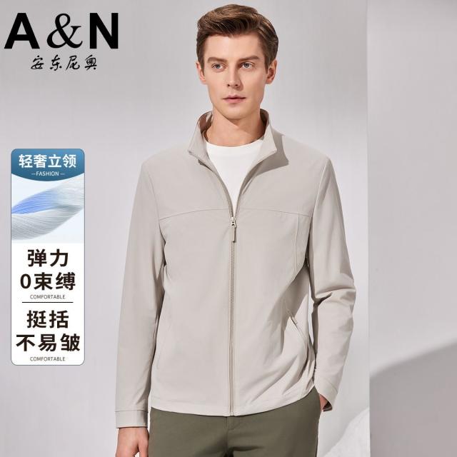 12419460.【轻户外易打理】秋季气质立领夹克男式外套挺括有型商务休闲茄克