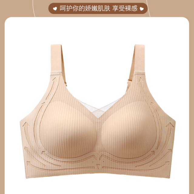 12433154.婷美无痕提拉上托小胸聚拢防下垂收副乳大胸显小文胸