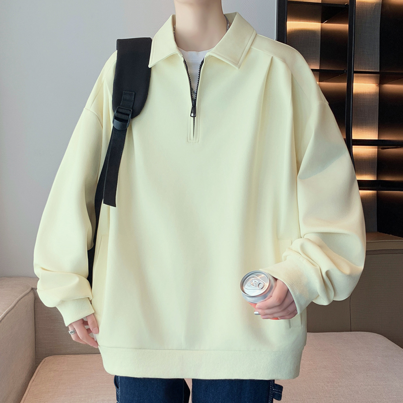 12439849.七玻威秋冬新款男款港风半拉链褶皱设计潮流卫衣【七玻威男装QD】
