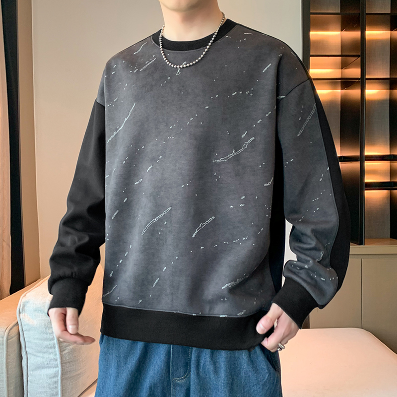 12439741.7-CHAOY秋冬新款男式圆领插肩嘻哈潮流百搭卫衣【7-CHAOY男装QD】