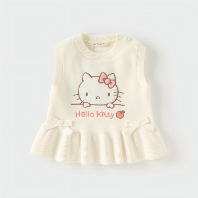 12452236.Hello Kitty联名戴维贝拉女童毛衣儿童背心针织衫宝宝马甲上衣