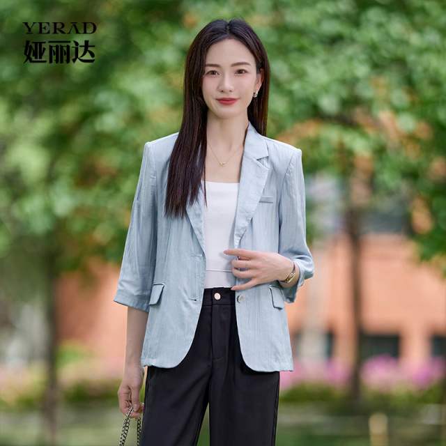 12455855.【娅丽达】时尚轻小个子西装外套女