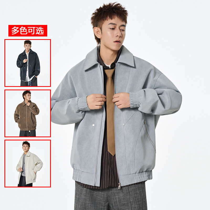 12456380.衣仕梵春秋新款男式翻领潮流百搭皮夹克【衣仕梵男装QD】