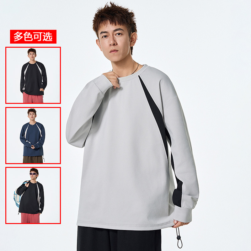 12456401.衣仕梵春秋新款男式拼接设计感套头潮牌百搭卫衣【衣仕梵男装QD】