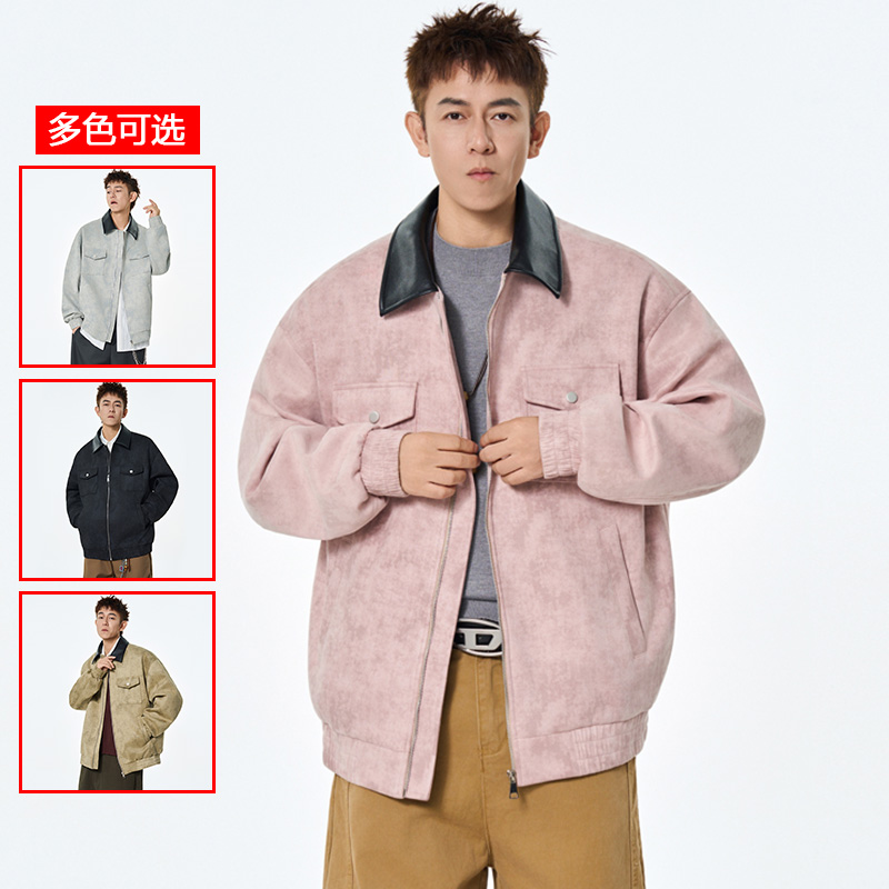 12456381.衣仕梵春秋新款男式麂皮绒翻领潮流百搭夹克【衣仕梵男装QD】