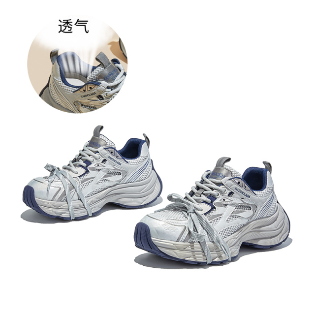 12456998.墨斯本吸膜底老爹鞋新款百搭厚底舒适轻便运动休闲鞋女款12110