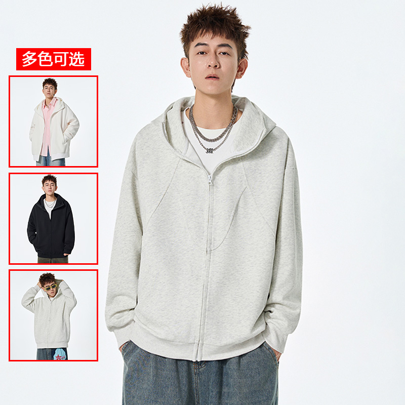 12456473.衣仕梵春秋新款男式连帽开衫潮流宽松百搭卫衣【衣仕梵男装QD】