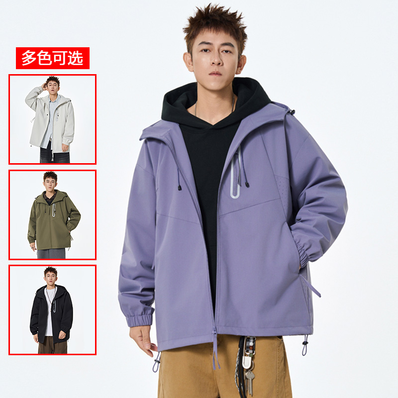 12456458.衣仕梵春秋新款男式连帽户外宽松休闲夹克【衣仕梵男装QD】