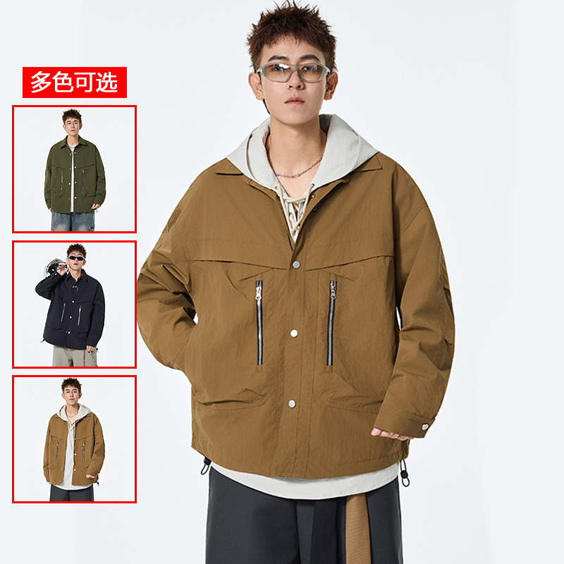 12456484.衣仕梵春秋新款男式翻领美式工装休闲百搭外套【衣仕梵男装QD】