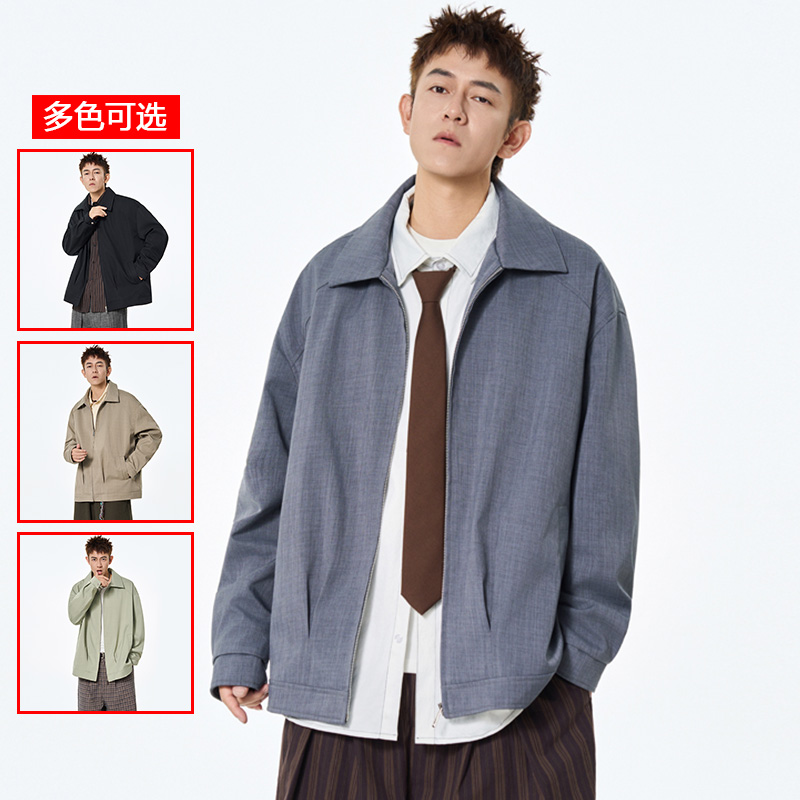 12456421.衣仕梵春秋新款男式港风翻领文艺复古潮流百搭夹克【衣仕梵男装QD】