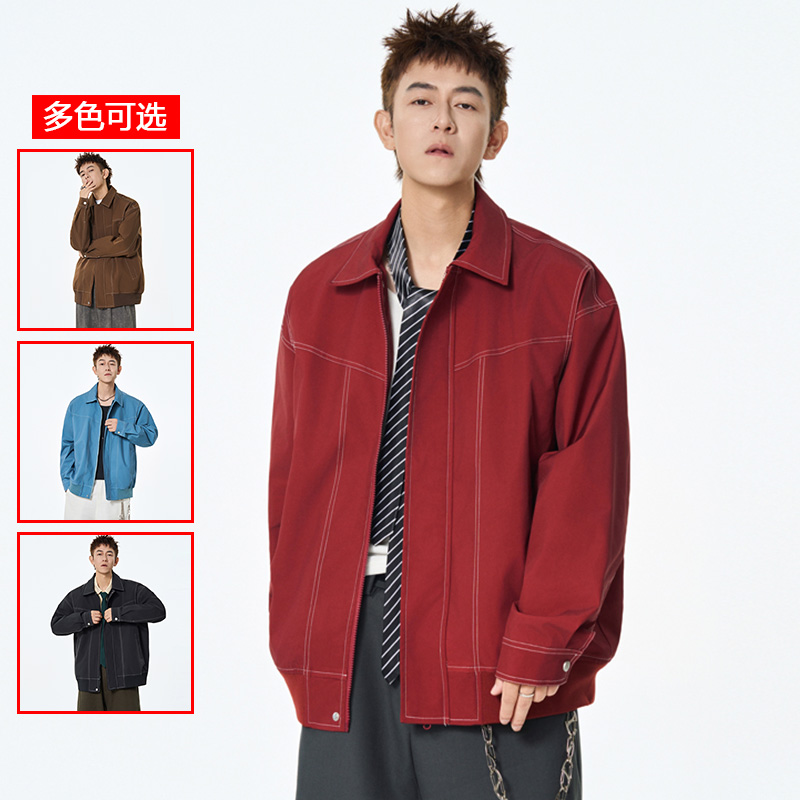 12456471.衣仕梵春秋新款男式港风文艺复古时尚情侣款百搭外套【衣仕梵男装QD】