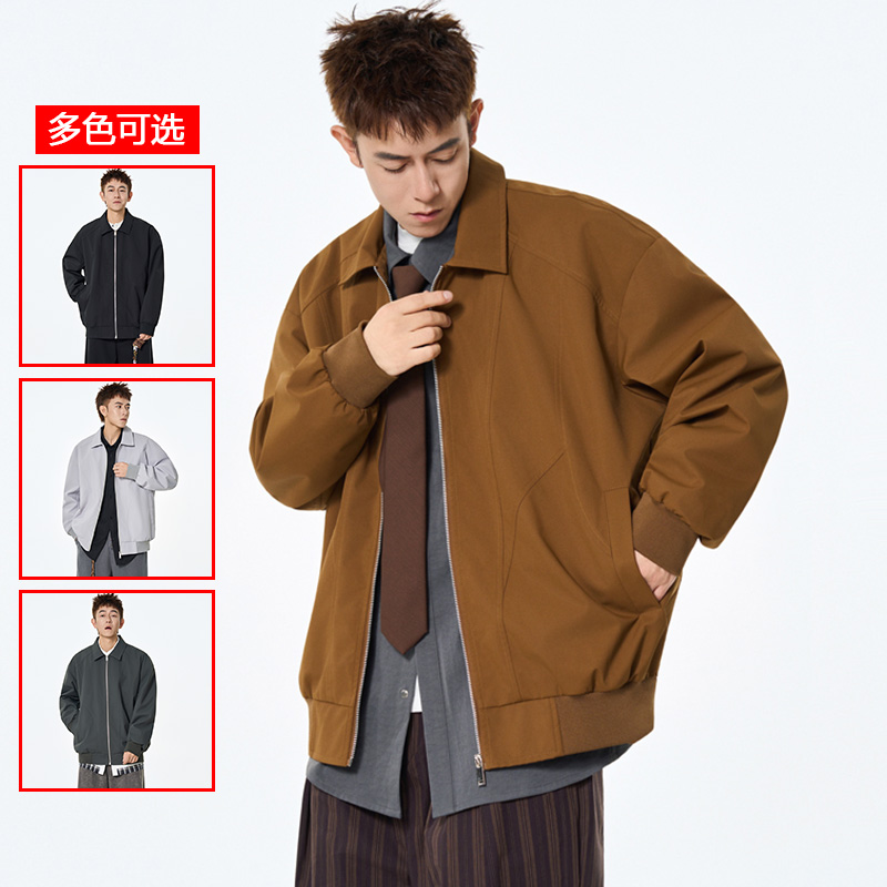 12456427.衣仕梵春秋新款男式港风复古宽松潮流夹克【衣仕梵男装QD】