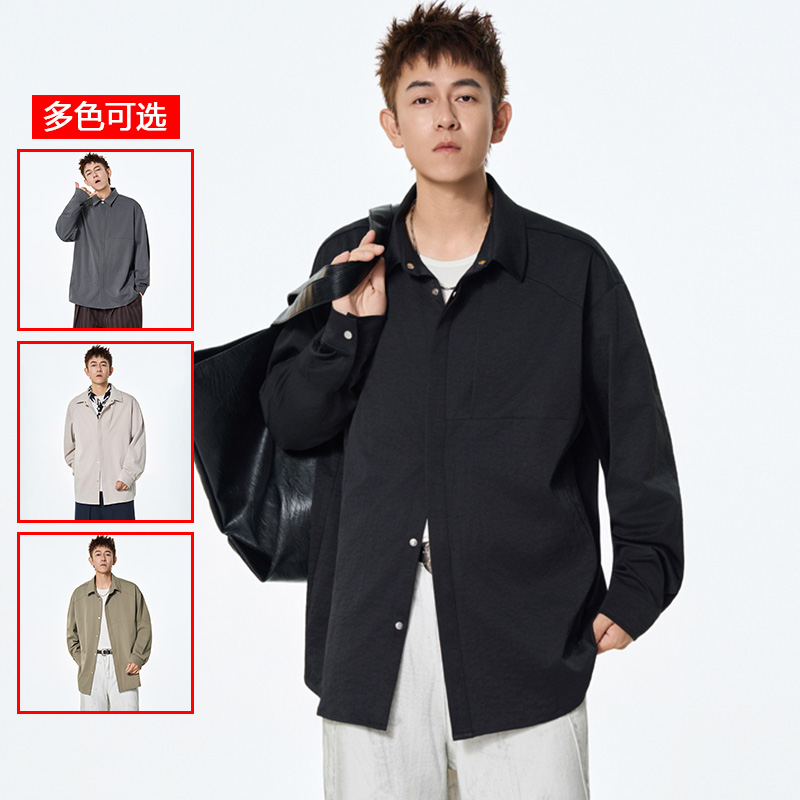 12456439.衣仕梵春秋新款男式简约时尚宽松长袖衬衫【衣仕梵男装QD】