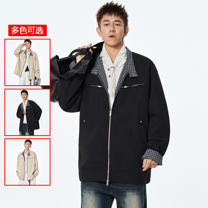 12456366.衣仕梵春秋新款男式水洗复古拉链设计潮流百搭外套【衣仕梵男装QD】