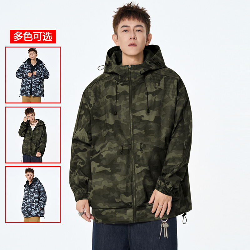 12456496.衣仕梵春秋新款男式连帽迷彩潮流百搭夹克【衣仕梵男装QD】