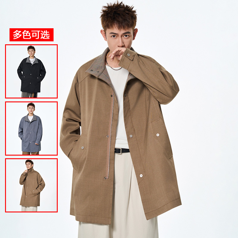 12456477.衣仕梵春秋新款男式潮流中长款英伦风青少年百搭外套【衣仕梵男装QD】